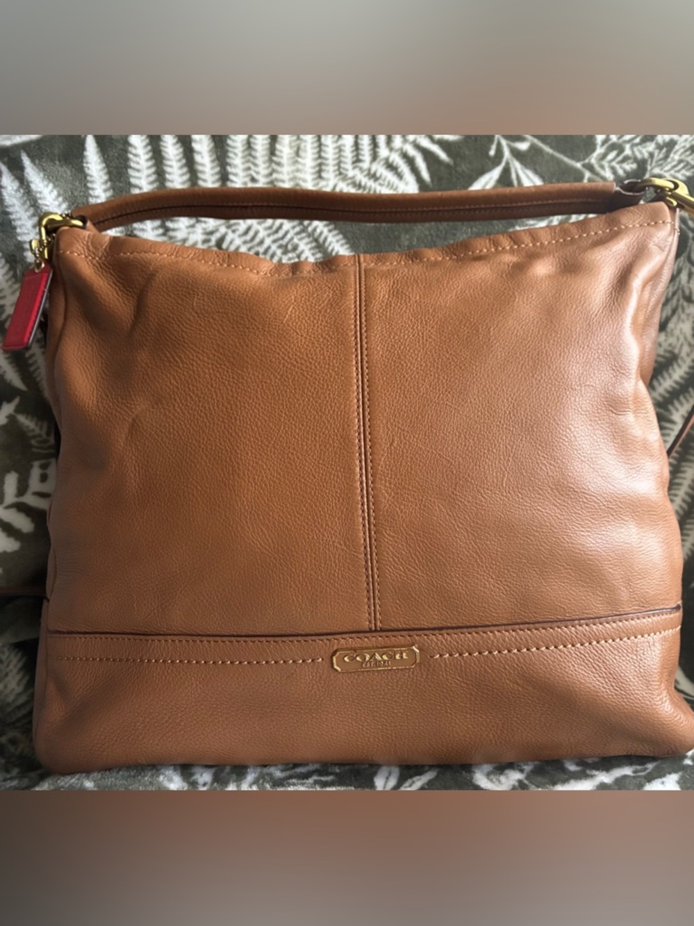 Coach Pebbled Leather Shoulder Bag in Cognac